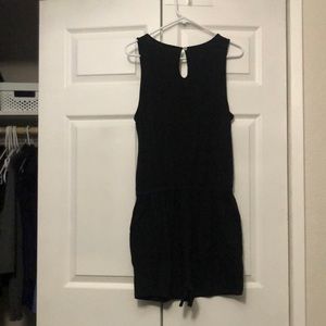 Black V Neck shorts Romper- L